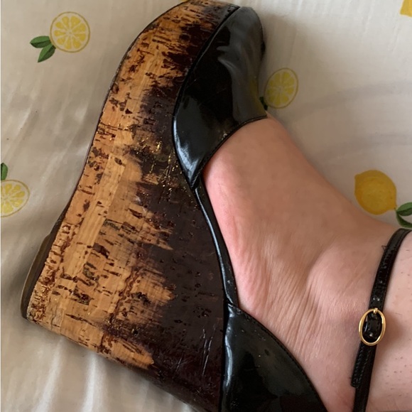 YSL Getty Vintage Cork Wedges (Pin-Up) - Picture 3 of 5